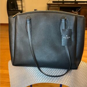 Kate Spade Black Leather Tote Bag